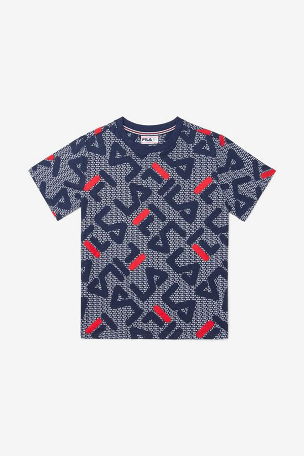 Camisetas Fila Niños Azul Marino - Patterned - España 791304JVN